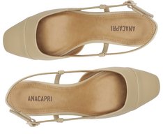 Sapatilha Slingback Salto Bloco Ponta Bege