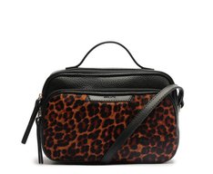 Bolsa Tiracolo Média Franjas Couro Animal Print