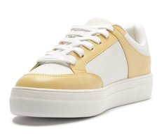 Tênis Recortes Ayla Branco e Amarelo