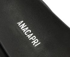 Papete Tiras Cruzadas Couro Preta