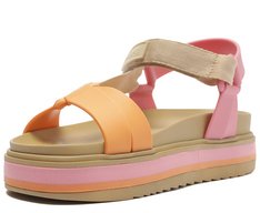 Sandália Papepte Plataforma Laranja e Rosa Confete