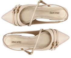 Sapatilha Slingback Salto Bloco Fivelas Dourada