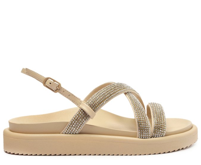 Sandália Papete Bege glamour