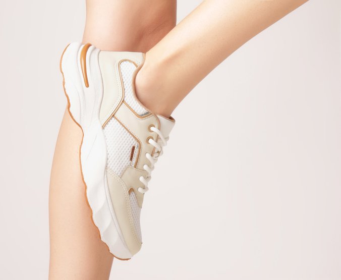 Tênis Chunky Branco Detalhe Marrom
