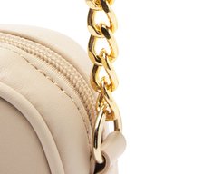 Bolsa Tiracolo Pequena Arredondada Glam Bege
