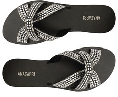 Rasteira Glam Hot Fix Preta