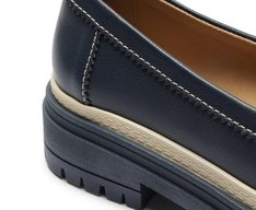 Mocassim Tratorado Azul Detalhe Branco Kiara