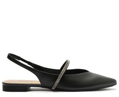 Sapatilha Slingback Tira Glam Preta