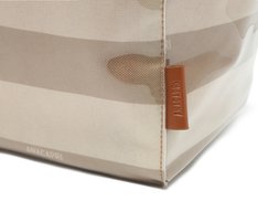 Bolsa Shopping Grande Listras Vinil Bege
