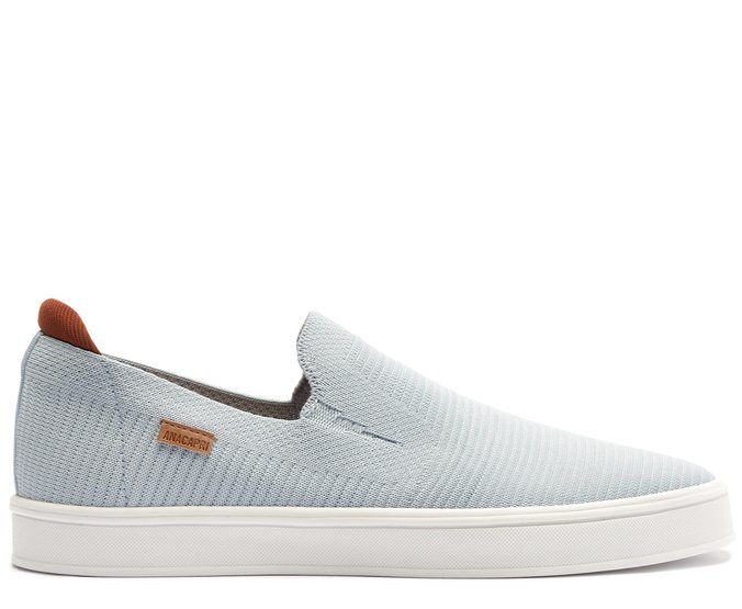 Tênis Slip On Knit Riscado Azul