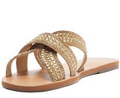 Rasteira Glam Hot Fix Dourada