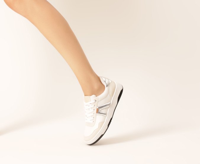 Tênis AC1119 Branco E Prata
