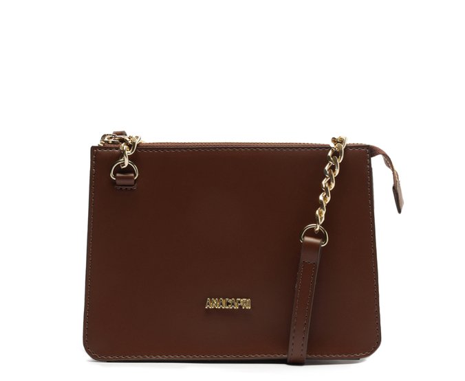 Bolsa Tiracolo Média Alça Corrente Marrom
