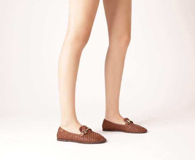 Mocassim Tramado Natural Bridão Marrom