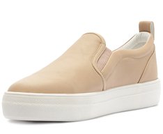 Tênis Slip On Sola Alta Bege