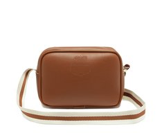 Bolsa Tiracolo Média Alça Bicolor Gorgurão Marrom