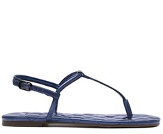 Sandália Azul Metalizado Matelassê Slim