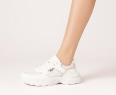 Tênis Chunky Branco Detalhe Bege