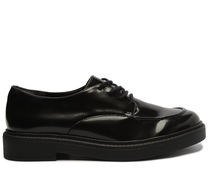 Oxford Preto Sapato Fechado Feminino Oxford Sapato Oxford Box Bold