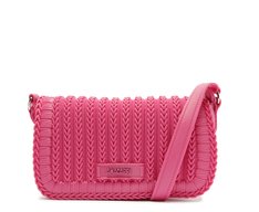 Bolsa Crossbody Média Texturizada Rosa Injetada