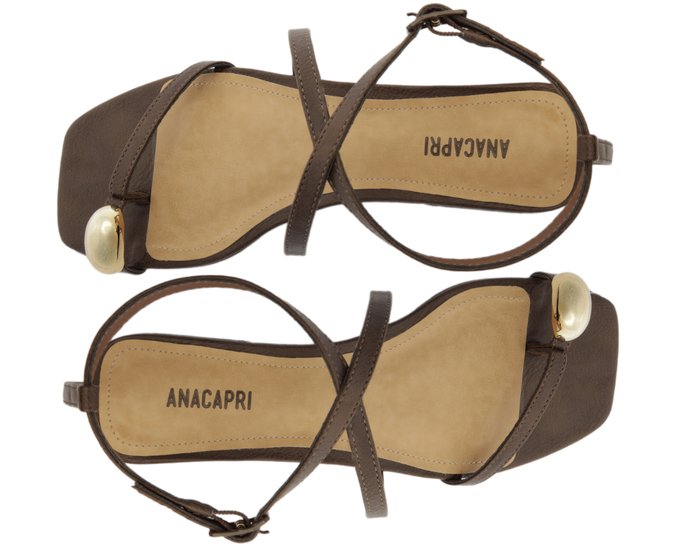 Sandália Minimal Dots Marrom | Anacapri