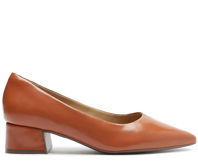 Sapatilha Salto Bloco Clássica Marrom