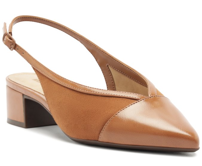 Scarpin Slingback Bico Fino Marrom