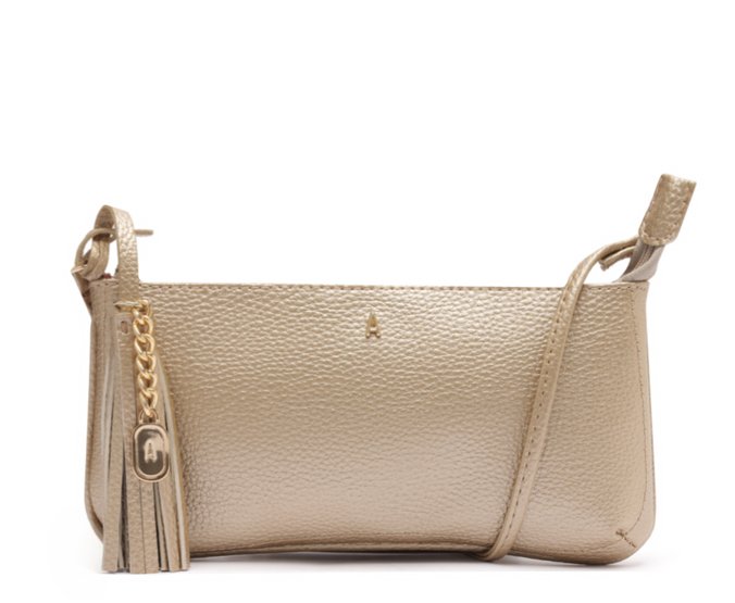 Bolsa Tiracolo Média Detalhe Franja Dourada