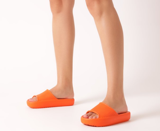 Chinelo Nuvem Texturizado Injetado Laranja
