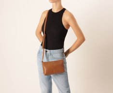 Bolsa Tiracolo Média Tresse Veneta Marrom
