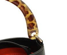 Bolsa Tiracolo Média Alça Acrílica Onça Preta