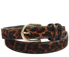 Cinto Fino Fivela Metálica Valentina Couro Animal Print