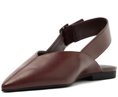 Sapatilha Slingback Bico Fino Fivela Roxa
