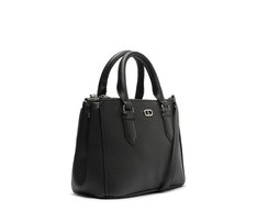Bolsa Tote Média Cápsula Metal Preta