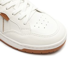 Tênis Recortes Kei Glitter Branco E Dourado