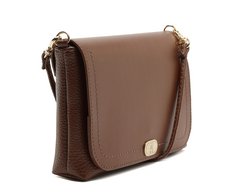 Bolsa Tiracolo Média Lisa Marrom