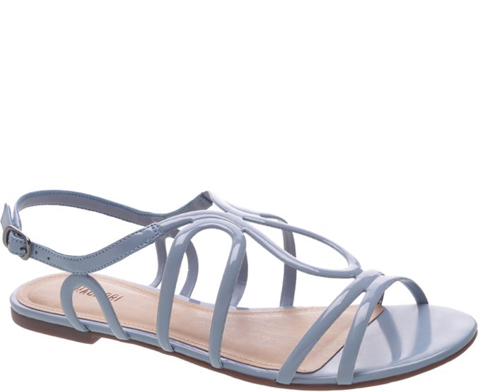 sandalia rasteira azul claro