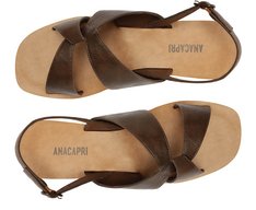 Rasteira Entrelaçada Pespontos Marrom Boho