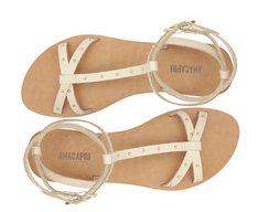Rasteira Gladiadora com Tachas Bege
