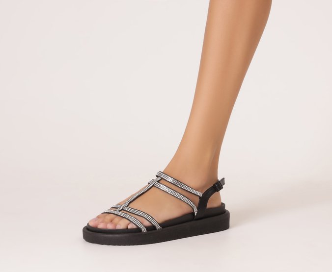 Papete Gladiadora Anatômica Glam Preta