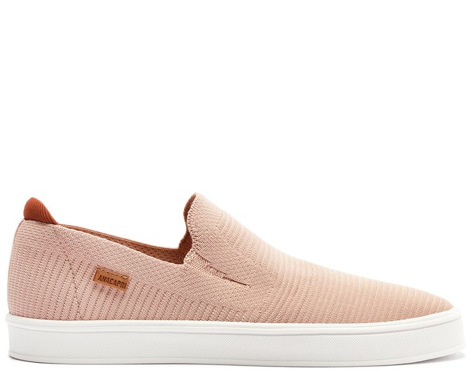 Tênis Slip On Knit Riscado Rosa
