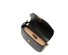 Bolsa Tiracolo Baguete Média Estruturada Preta
