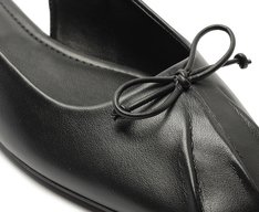 Sapatilha Slingback Laço Biqueira Preta