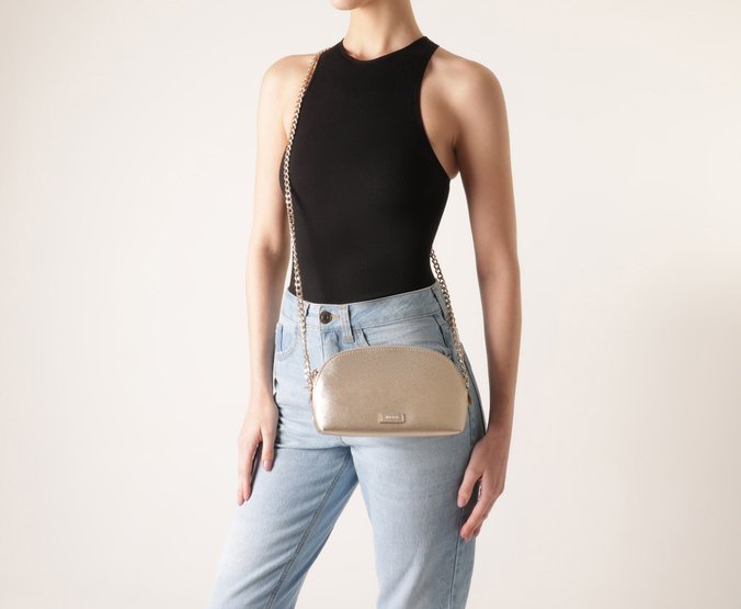 Bolsa Tiracolo Média Casual Dourada