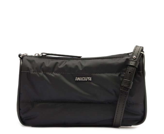 Bolsa Tiracolo Média Puffer Preta