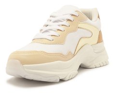 Tênis Chunky Branco Recortes Multineutro Metalizado