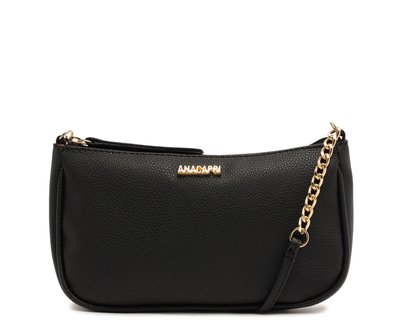 Bolsa Tiracolo Média Snake Preta | Anacapri