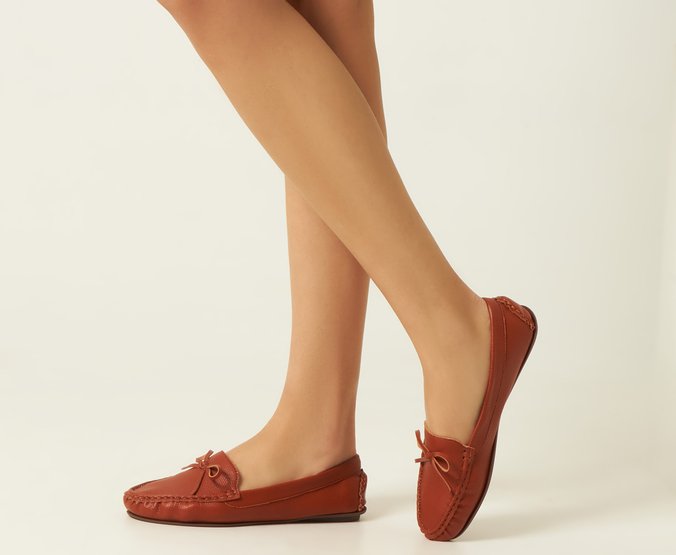 Sapato Mocassim Triangle Laranja | Schutz