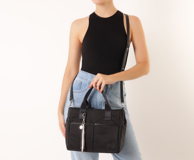 Bolsa Tote Grande Sporty Nylon Preta