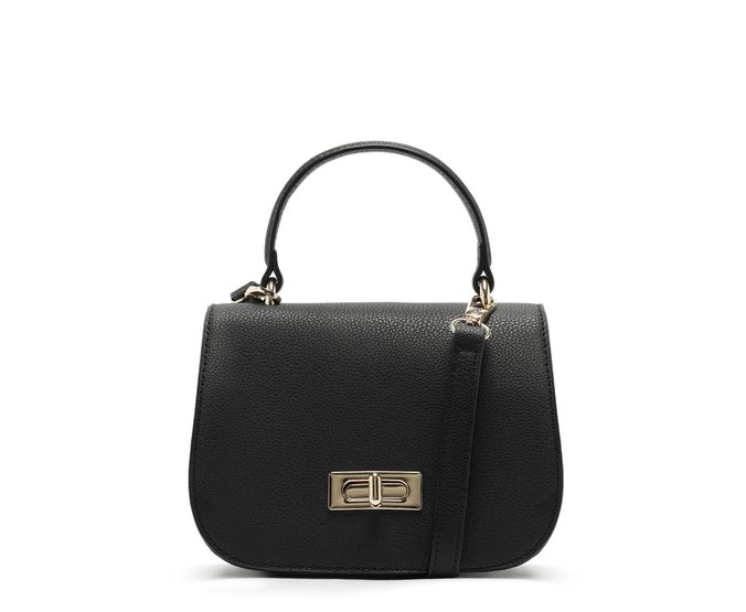 Bolsa Tiracolo Média Fecho Giratório Preta